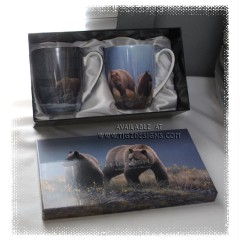 McIntosh Fine Bone China Gift Boxed Set of (2) Robert Bateman Horses (or) Grizzly Bears